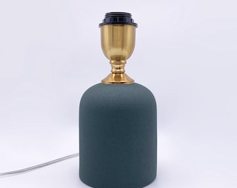 Handmade Matte Green Ceramic Lamp Base, E26/E27 Table Lamp Base, Modern Minimalist Lamp Base, Bedside Living Room Decor