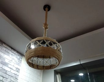 handmade hemp rope chandelier