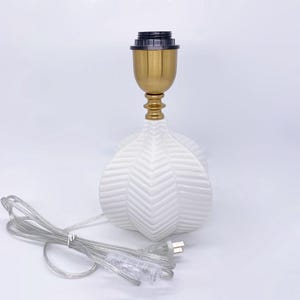 Ceramic table lamp base,Plug-in Cord,White