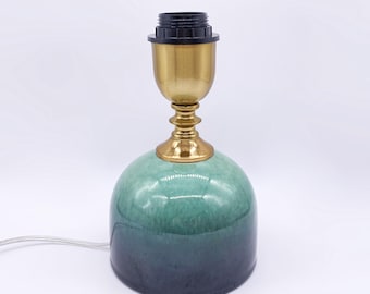 Ceramiczna podstawa lampy stołowej, przewód wtykowy, przezroczysty lub czarny, rozmiar W5" na H8,4"