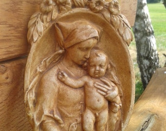 Madonna and Child, Religious Statuary, Devotional Plasterwork, Mary and Child, Mary and Christ Child, Christian Statuary, Baby Jesus