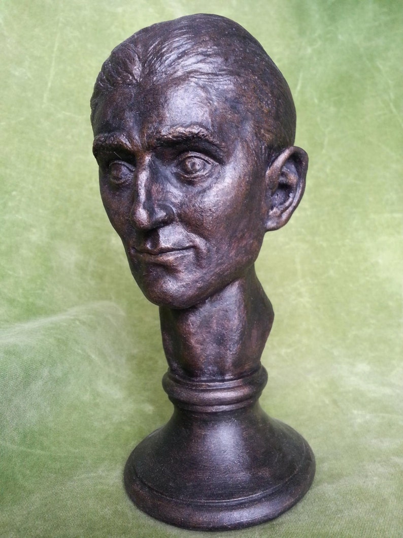 Franz Kafka bust, Original Art Work, Transformation, Great Writers, Home Decor, Czech Writer Portrait, Famous Writer Bust,Franz Kafka Statue image 1