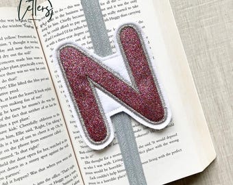 Glitter Initial Bookmark, Initial Book Band