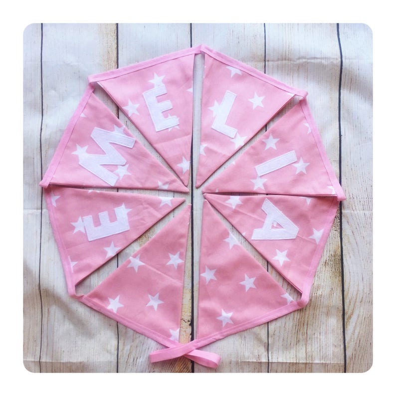 Girls Personalised Bunting New Baby Bunting Nursery Bunting Etsy UK