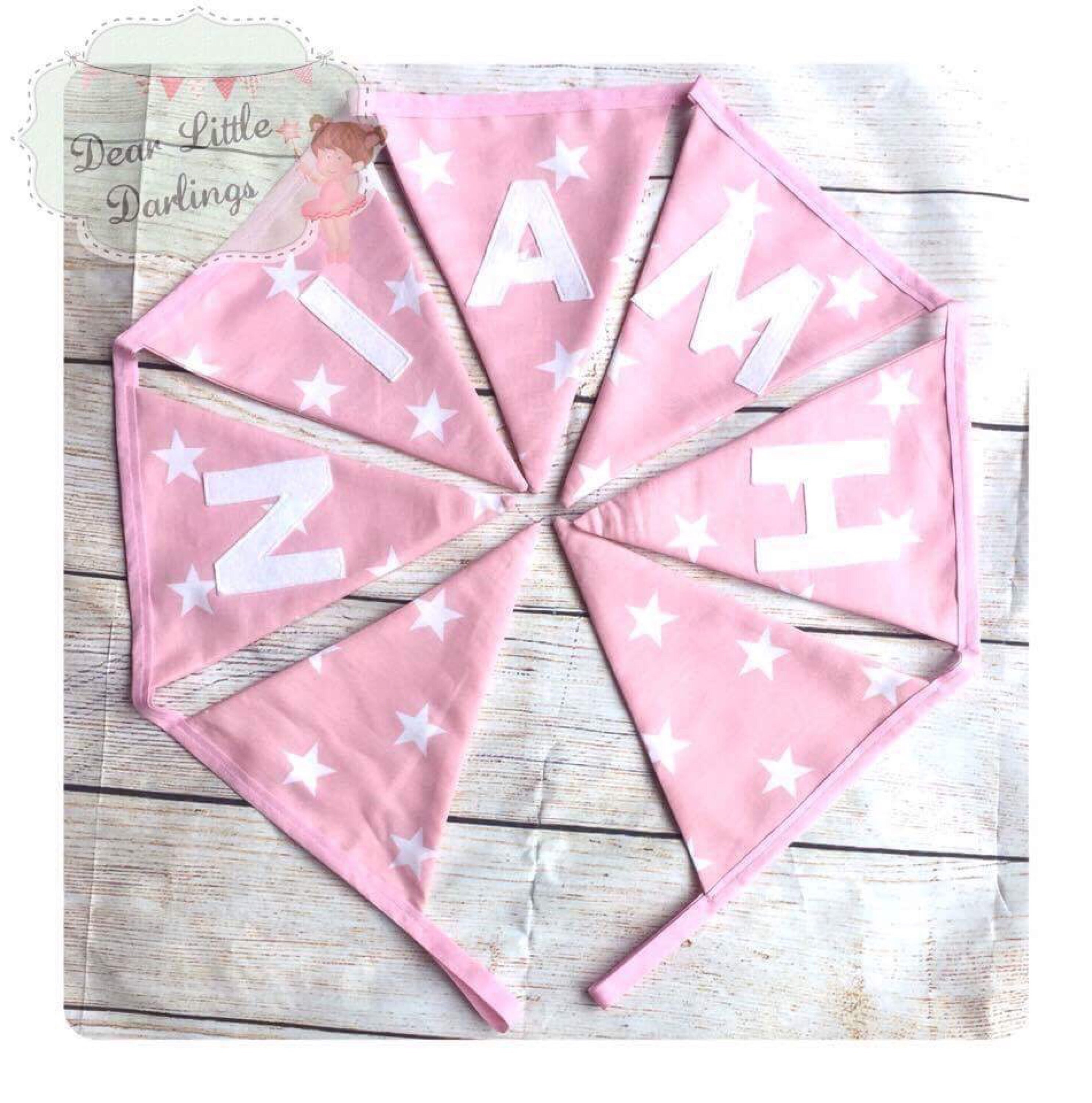 Girls Personalised Bunting New Baby Bunting Nursery Bunting Etsy UK