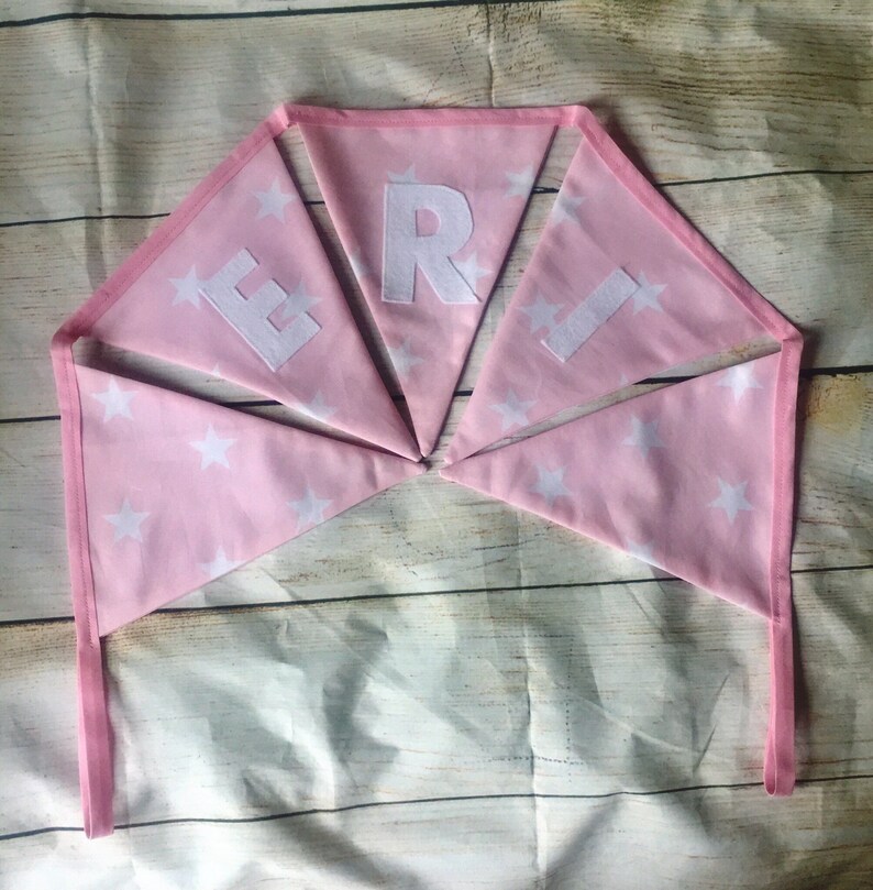 Girls Personalised Bunting New Baby Bunting Nursery Bunting Etsy UK
