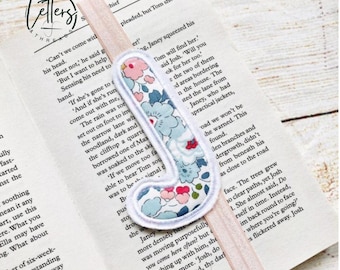 Liberty Print Initial Bookmark, Initial Book Band - Betsy P Blue