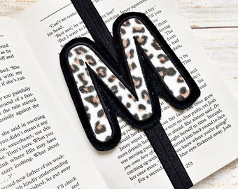 Leopard Print Initial Bookmark, Initial Book Band
