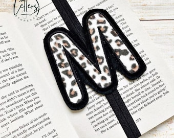 Leopard Print Initial Bookmark, Initial Book Band