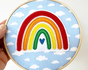 Rainbow Embroidery Hoop, Hoop Decor