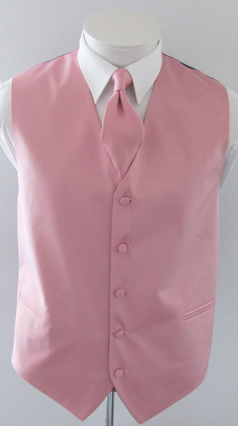 Mens Vest Dusty Rose Smooth Satin and Material Covered Buttons Etsy