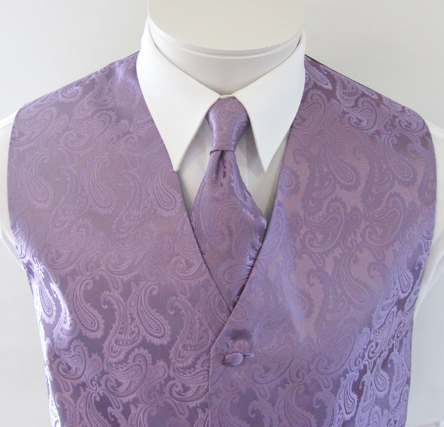 Mens Vest Tone on Tone Satin Dusty Purple Lavender Paisley Vest Tie and  Pocket Square Set - Etsy | Steppwesten