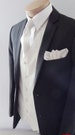 Mens Vest White Smooth Satin And covered buttons Vest Comes With Matching Tie And Pocket Square White Adjustable Back
