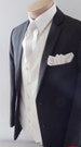 Mens Vest White  Smooth Satin And covered buttons Vest Comes With Matching Tie And Pocket Square  White Adjustable Back 