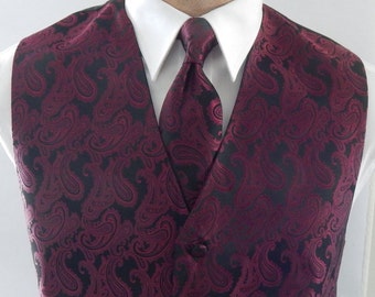 Burgundy paisley best sale waistcoat