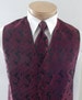 Mens Vest Burgundy On Black Tone On Tone Satin Paisley Vest Tie And Pocket Square Set