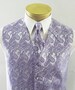 Mens Vest Lavender To Purple Tone On Tone Satin Paisley Vest Tie And Pocket Square Set