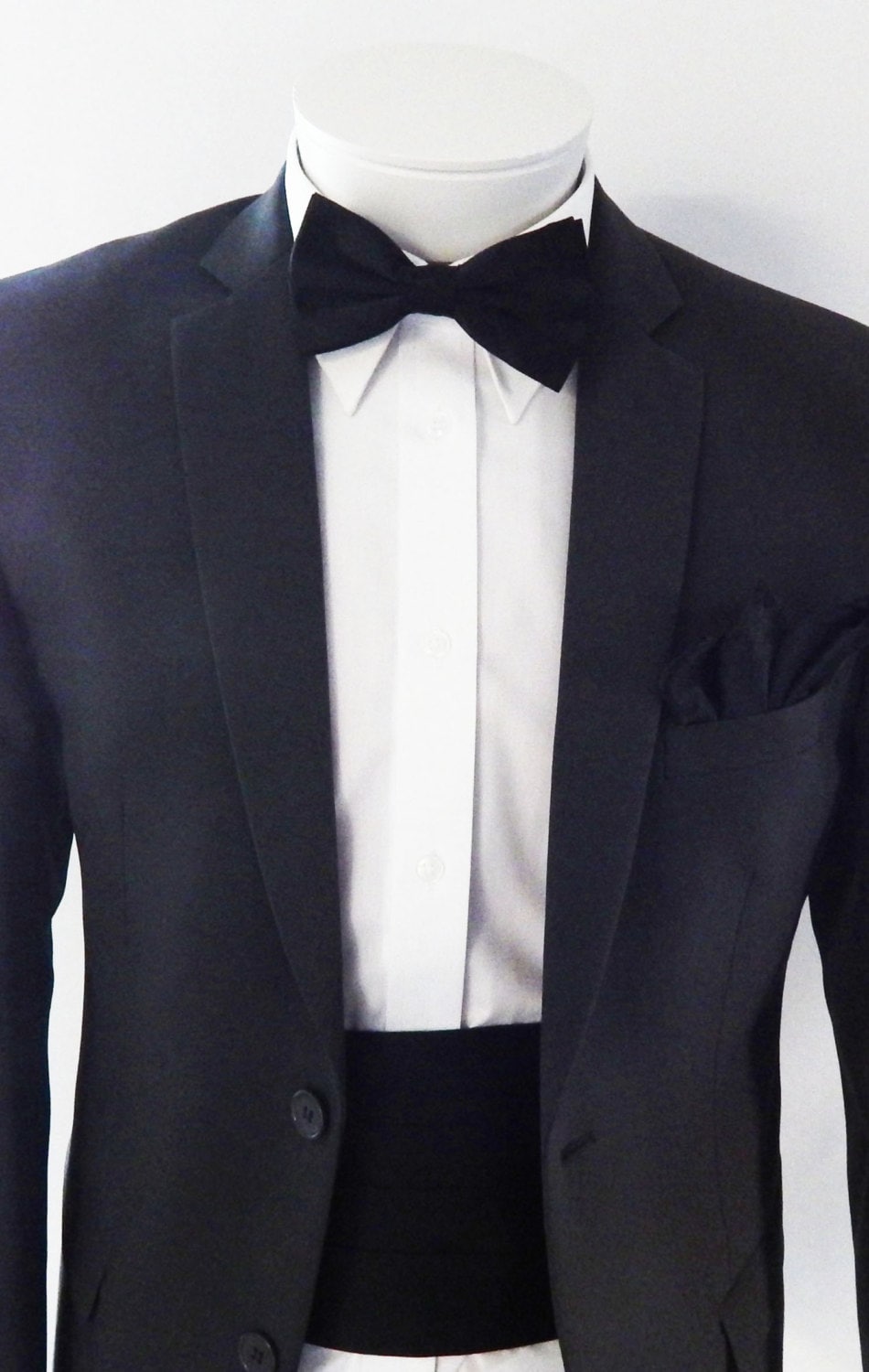 Mens Black Satin Cummerbund Set Adjustable Belt And Tie With Etsy