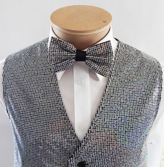 Sequin Waistcoat Adult Silver Sequin Waistcoat Adult Silver
