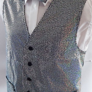 mens silver sequin tie