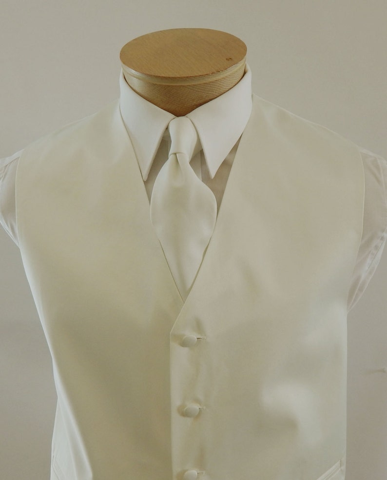 Mens Vests Cream Satin and Covered Buttons Vest Comes With Etsy