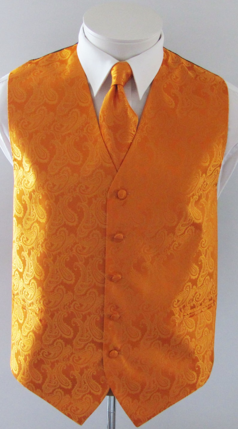 Mens Vest Burnt Orange Tone on Tone Satin Paisley Mans Vest - Etsy