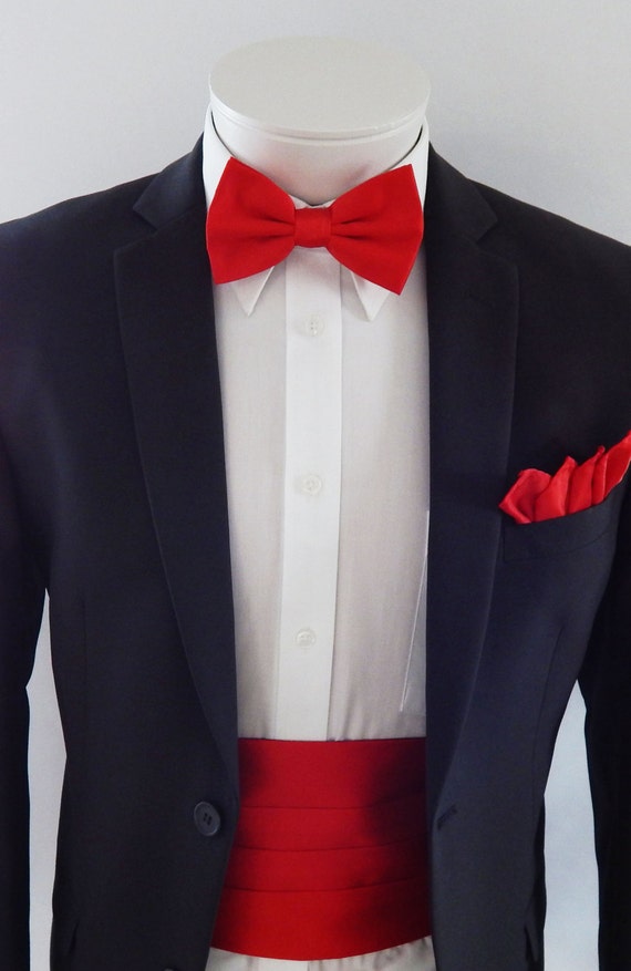 Fajín de satén rojo para hombre cinturón ajustable corbata - Etsy México