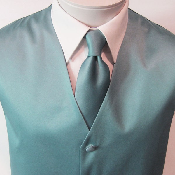 Mens Dusty Blue Suit Vest Etsy