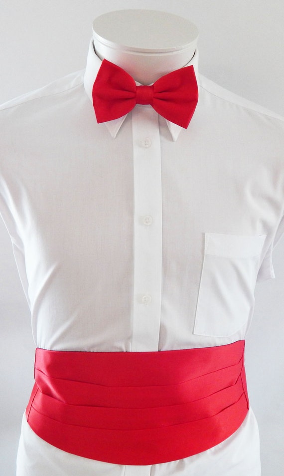 Fajín de satén rojo para hombre cinturón ajustable y corbata - México
