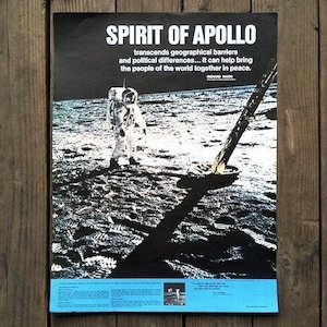 Vintage Original APOLLO XI Moon Walk NASA Space Poster 1969