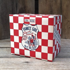 Vintage Original 1930s YANKEE GIRL Scrap TOBACCO Chew Smoke Carton Box