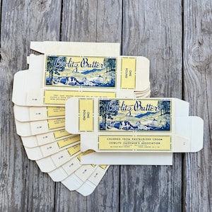 10 WHOLESALE Original 1940s Dairy Farm COWLITZ BUTTER Dairyman&#39;s Box Lot