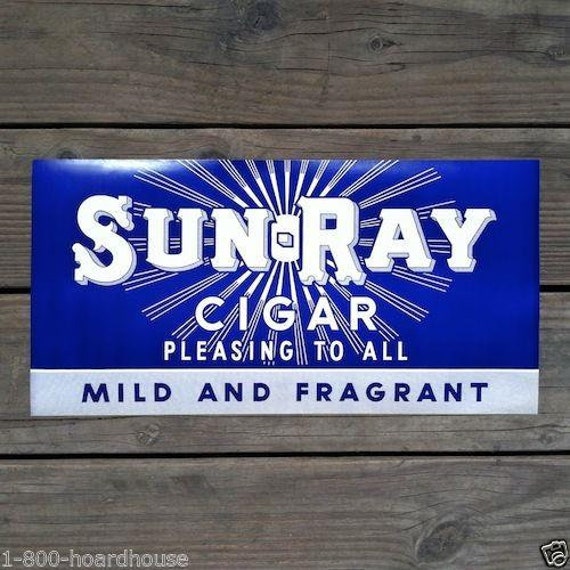 sunray tobacco Vintage Original SUN-RAY CIGAR Tobacco Store Window Poster 1920s