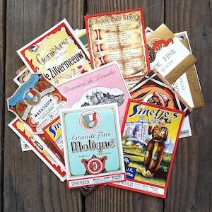 100 Vintage Original FRENCH WINE Label Collection 1920s-40s Bottle Labels