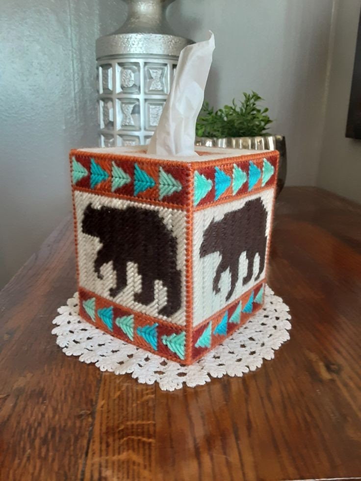 Bear Tissue Box Cover Etsy