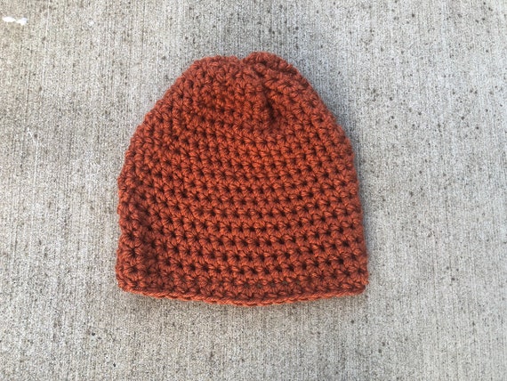 Warm Tan Handmade Crotcheted Cap Beanie -Size: One Size Fit Most Handmade Mustard Crochet Beanie – Eco-Friendly Winter Hat  main image 3