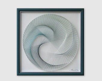 Zen Wall Art - Abstract String Art - Framed Art Entryway - Spiritual Gift - Minimalist Living Room Decor - Top Handmade Gift for Her