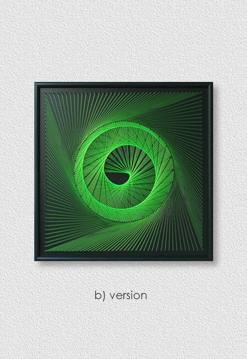 String Art Green Zen Wall Art Wall Art Modern Abstract Etsy