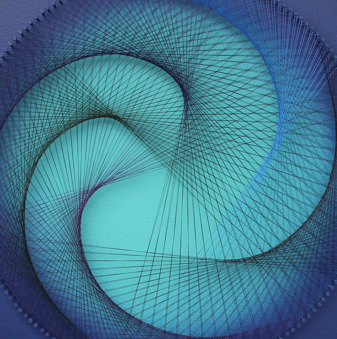 Zen Wall Art in Ocean Blue String Art Geometrische Etsy Nederland