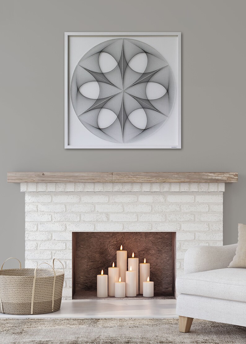 Large Wall Art String Art Zen Wall Art Sacred Geometry Wall Art for Restaurants Shop Lounge Bar, Home Office Wall Art image 4