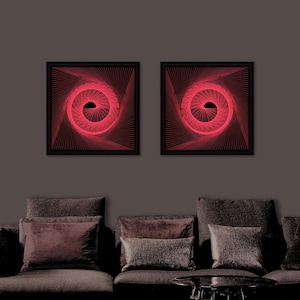 Modern Neon Wall Art - Glowing in the Dark String Art - Geometric UV Wall Art - Zen Wall Art - Black Light Wall Art
