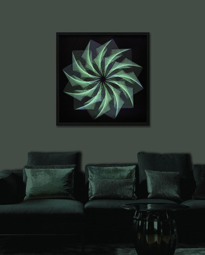 Zen Wall Art Green Large Neon Wall Art Minimalist Living Etsy