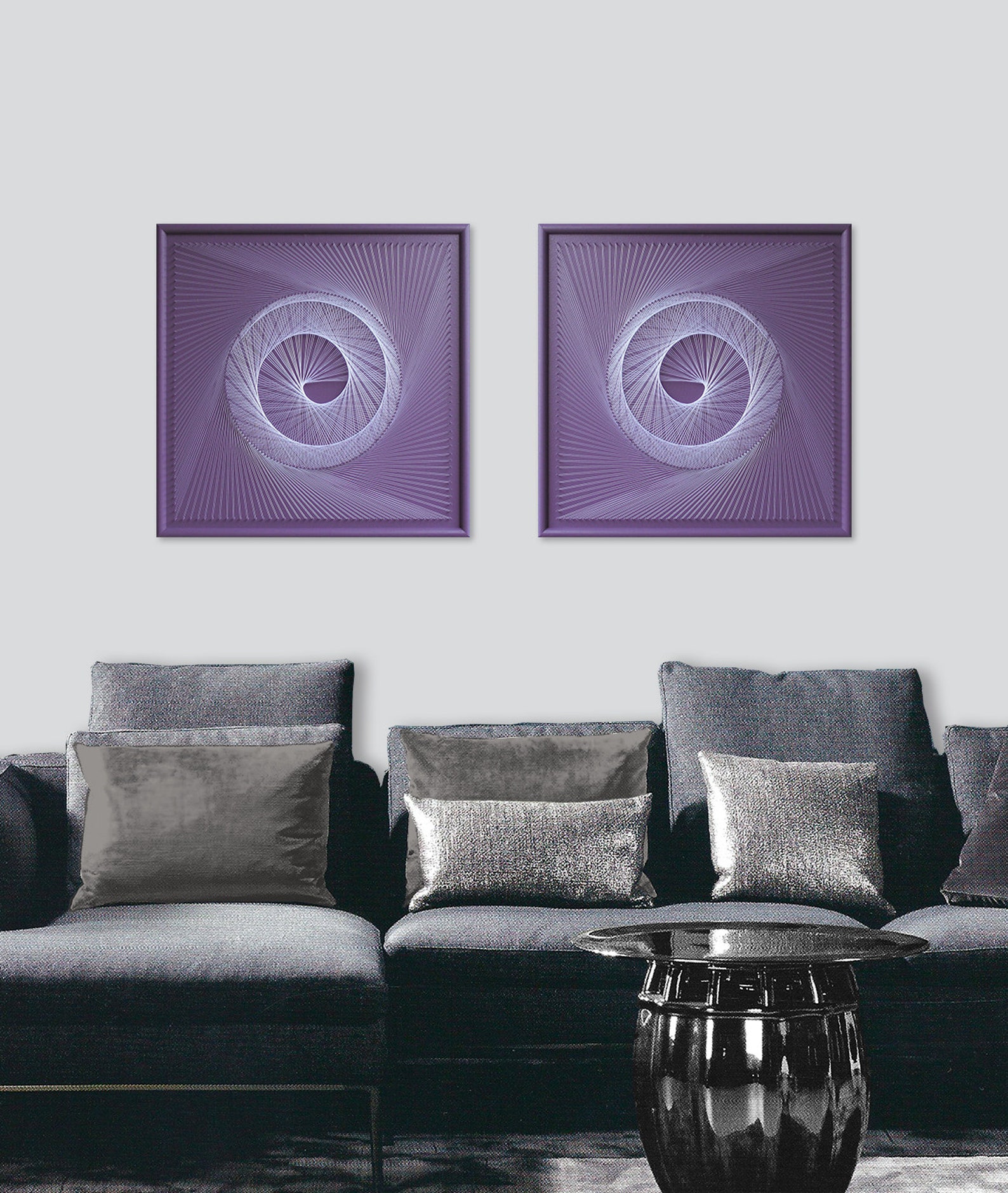 Zen Wall Art in Purple Abstract Wall Art for Office Home Etsy