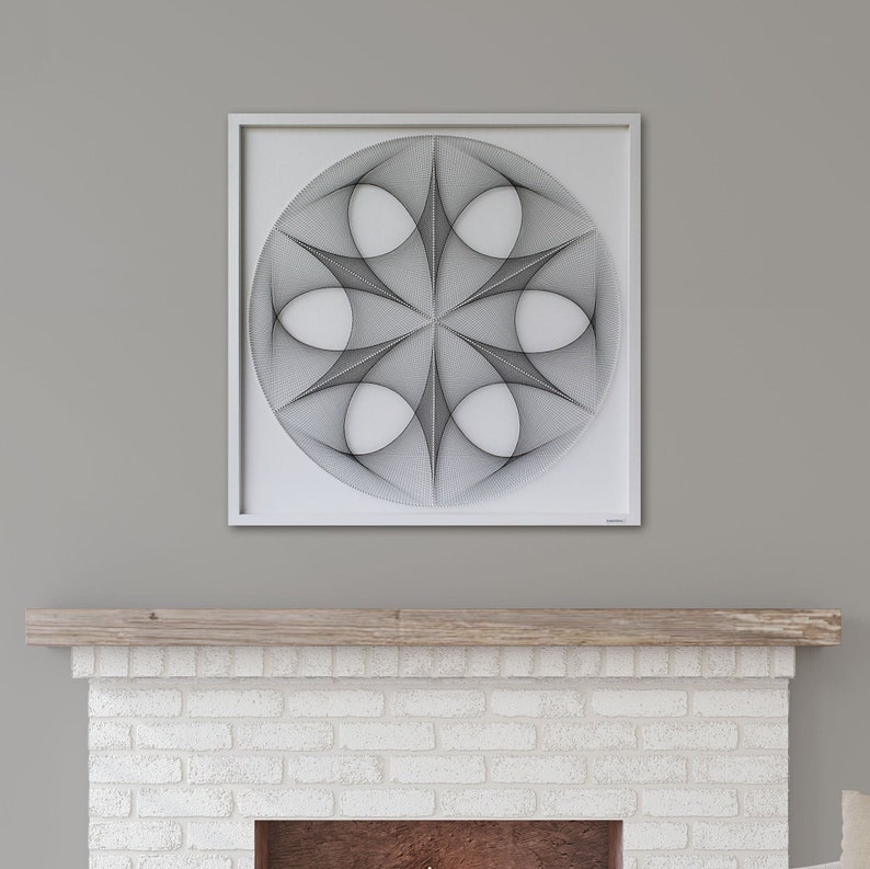 Large Wall Art String Art Zen Wall Art Sacred Geometry Wall Art for Restaurants Shop Lounge Bar, Home Office Wall Art image 1