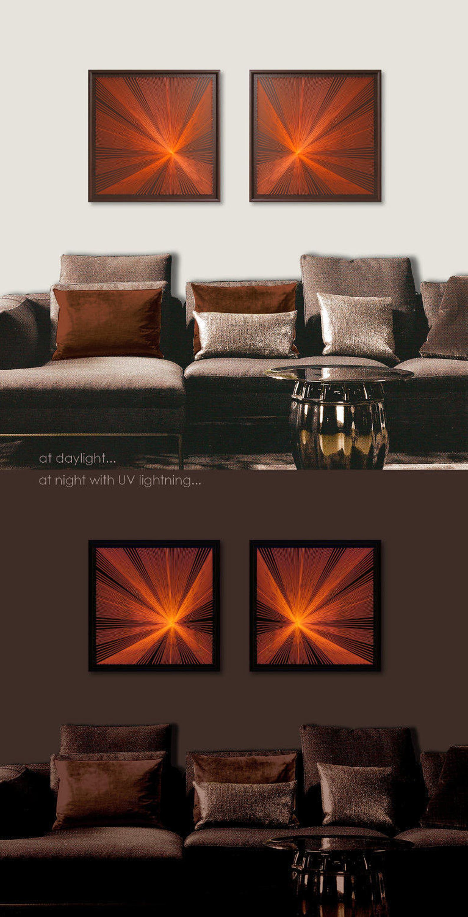 Zen Wall Decor Abstract Spiritual UV Wall Art in Orange 3D Etsy