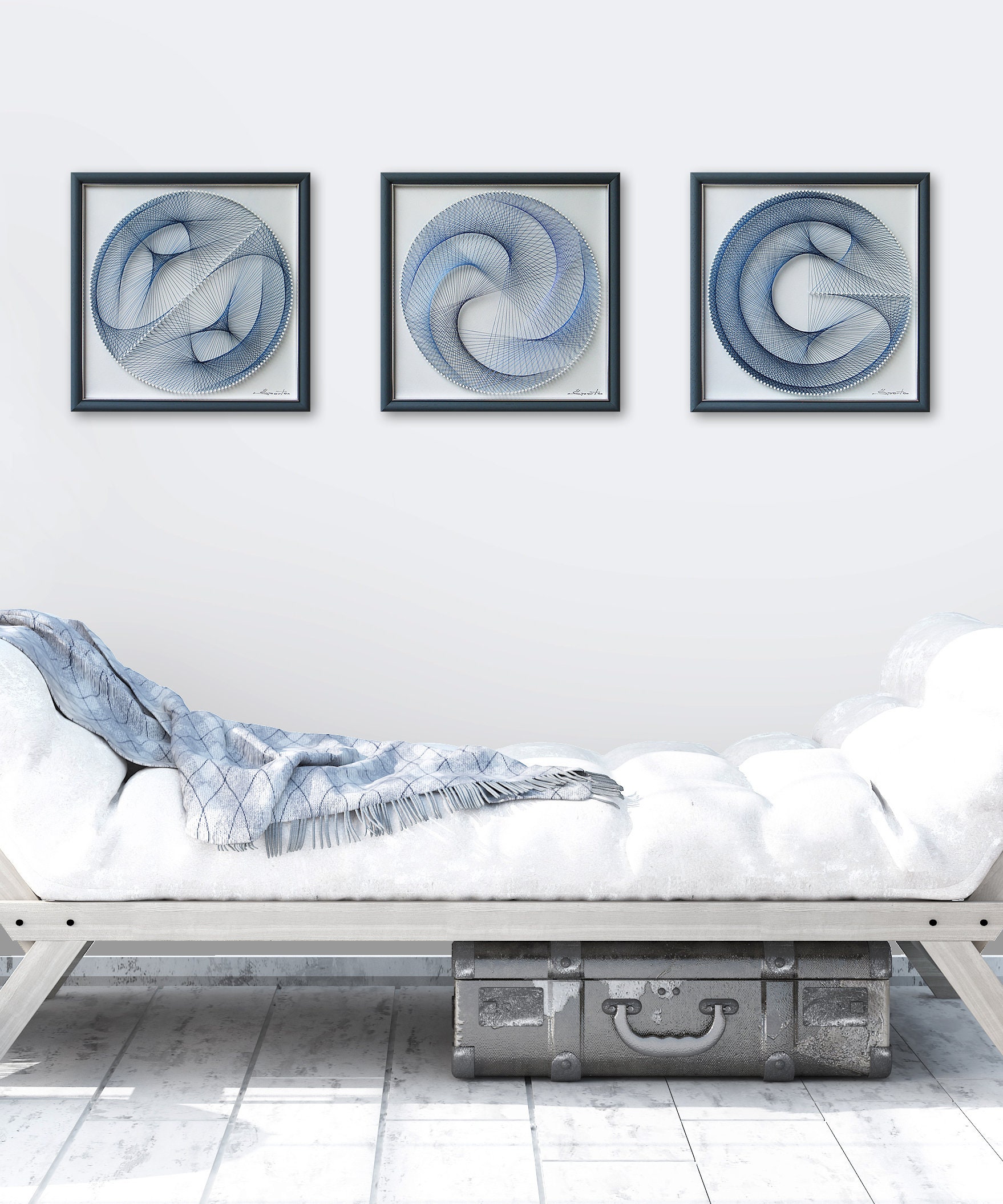 Zen Wall Art in Pastel Blue for Office or Home Framed Etsy