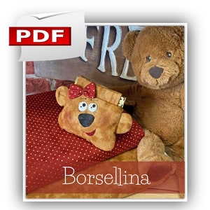 Borsellina, cartamodello in PDF, progetto cucito creativo porta monete, borsellino in tessuto,  istruzioni con foto step a colori