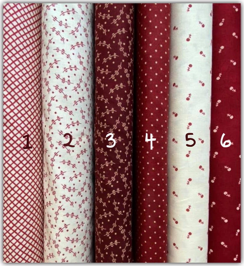 Tessuto cotone americano, tagli da 20x110 cm, ideale per patchwork, cucito creativo, pupazzeria, tessuto crema e amarena, tessuto a pois immagine 1