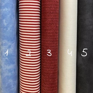 Tessuto cotone americano, righe rosse, bianco, nero, effetto cielo, tessuto al metro, patchwork, cucito creativo, pupazzeria