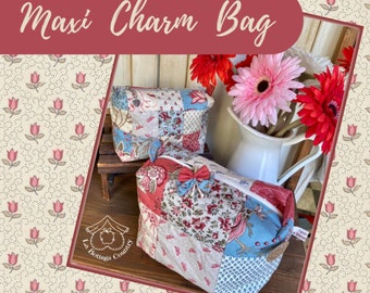 Tutorial Maxi Charm Bag, progetto cucito creativo per realizzare una maxi trousse, istruzioni con foto e video